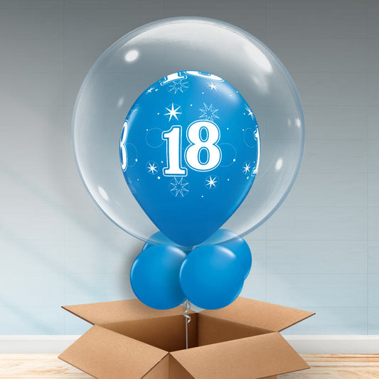 Personalisable Dark Blue 18th Birthday Bubble Balloon - Bubble Balloon | Party Save Smile