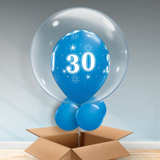 Personalisable Dark Blue 30th Birthday Bubble Balloon - Bubble Balloon | Party Save Smile