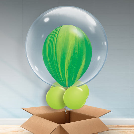 Personalisable Green Marble Bubble Balloon - Bubble Balloon | Party Save Smile