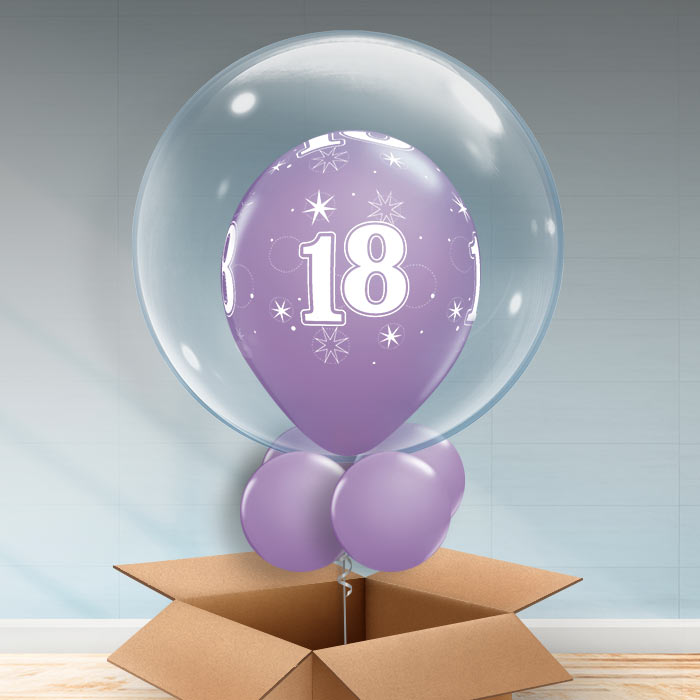 Personalisable Lilac 18th Birthday Bubble Balloon - Bubble Balloon | Party Save Smile