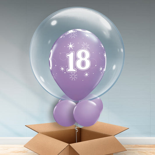 Personalisable Lilac 18th Birthday Bubble Balloon - Bubble Balloon | Party Save Smile