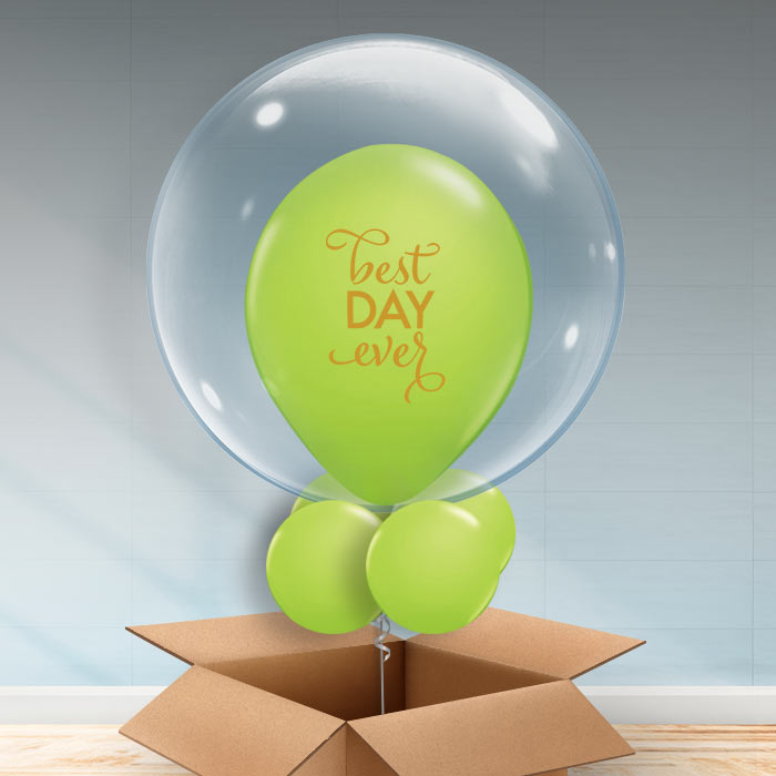 Personalisable Lime Green Best Day Ever Bubble Balloon - Bubble Balloon | Party Save Smile