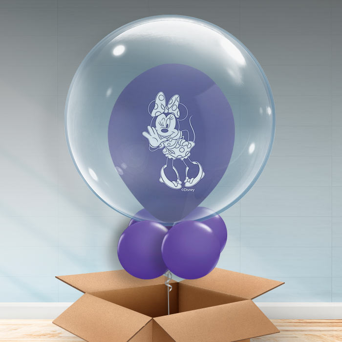 Minnie Mouse Junior Bubble Balloon in a Box - Purple Bubble Balloon | Party Save Smile