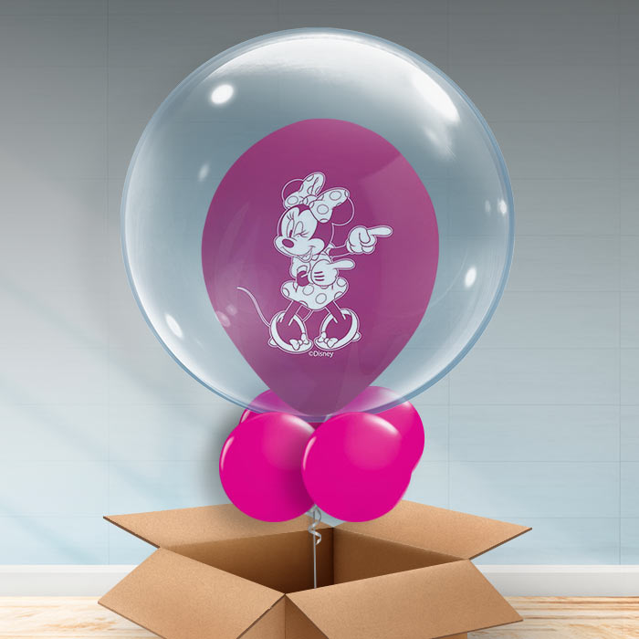 Minnie Mouse Junior Bubble Balloon in a Box - Pink Bubble Balloon | Party Save Smile