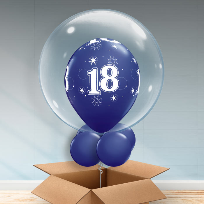Personalisable Navy Blue 18th Birthday Bubble Balloon - Bubble Balloon | Party Save Smile