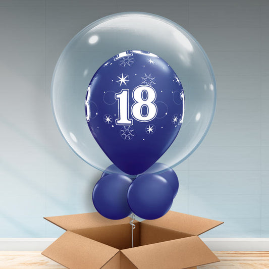 Personalisable Navy Blue 18th Birthday Bubble Balloon - Bubble Balloon | Party Save Smile