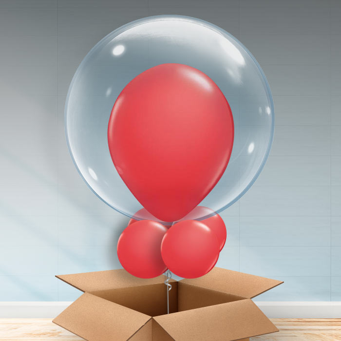 Personalisable Red Bubble Helium Balloon - Bubble Balloon | Party Save Smile