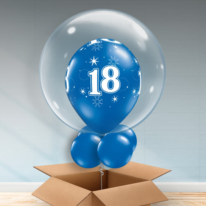 Personalisable Sapphire Blue 18th Birthday Bubble Balloon - Bubble Balloon | Party Save Smile