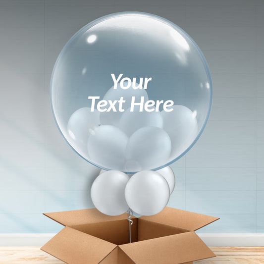 Silver Personalised Clear Balloons Delivered