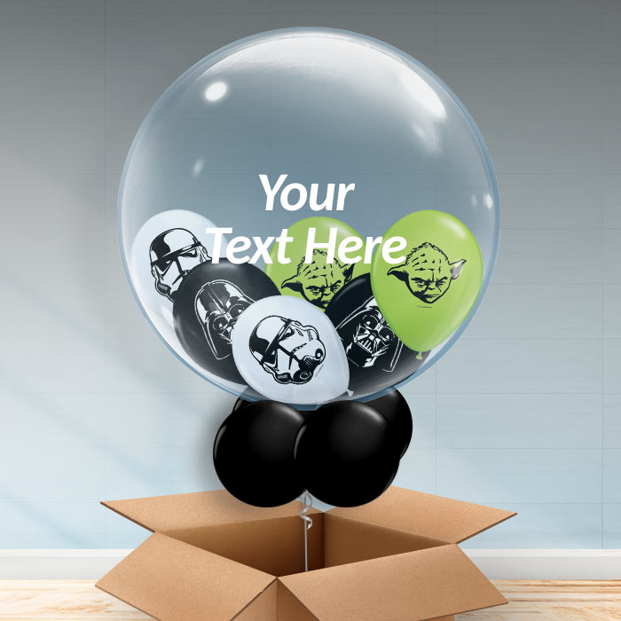 Star Wars Personalisable Balloon in a Box Delivered - 24 Inch Bubble Balloon | Party Save Smile