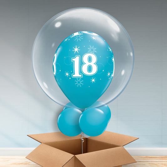 Personalisable Teal Blue 18th Birthday Bubble Balloon - Bubble Balloon | Party Save Smile