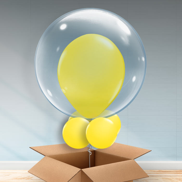 Personalisable Yellow Bubble Balloon - Bubble Balloon | Party Save Smile