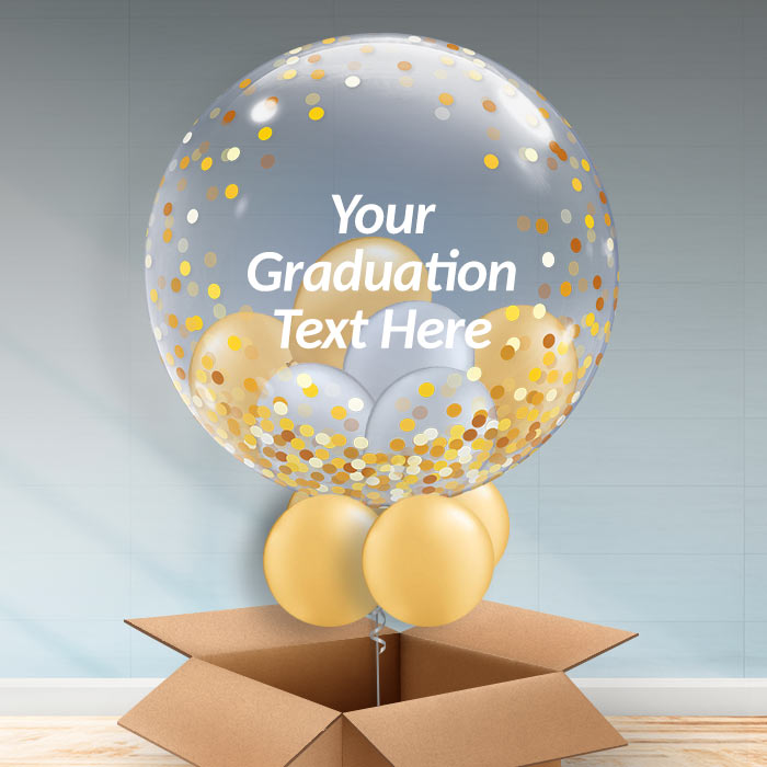 Personalisable Graduation Balloons - Gold & Silver - Bubble Balloon | Party Save Smile