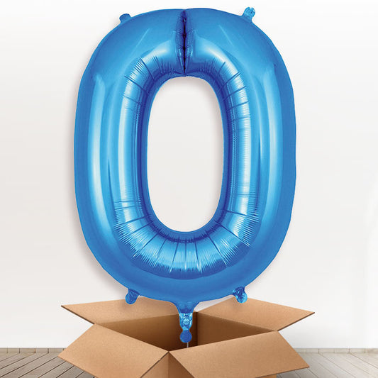 Personalised O Helium Balloon in a Box - Blue - Giant Letter | Party Save Smile