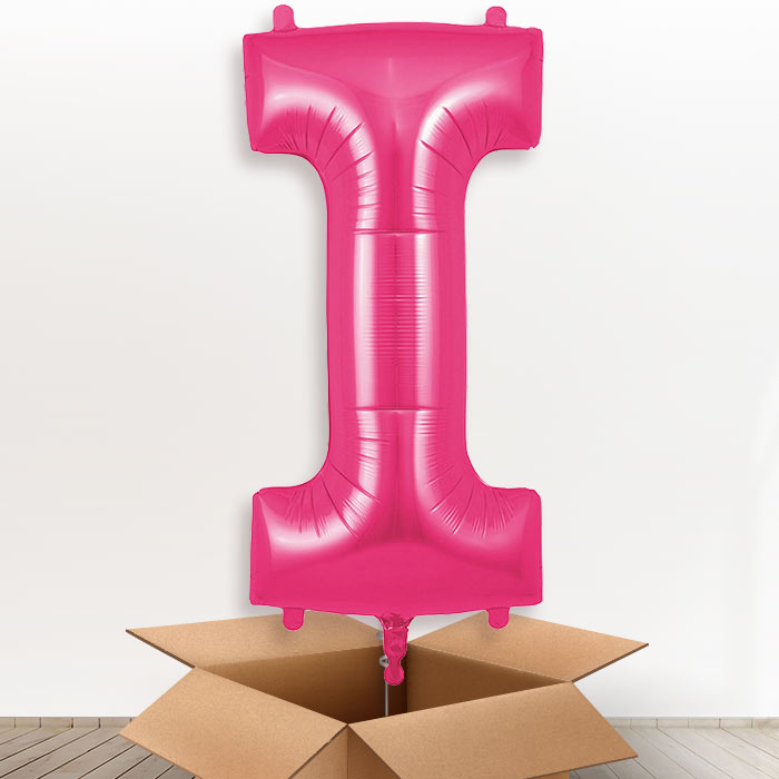 Personalised Letter I Helium Balloon in a Box - Pink - Giant Letter | Party Save Smile