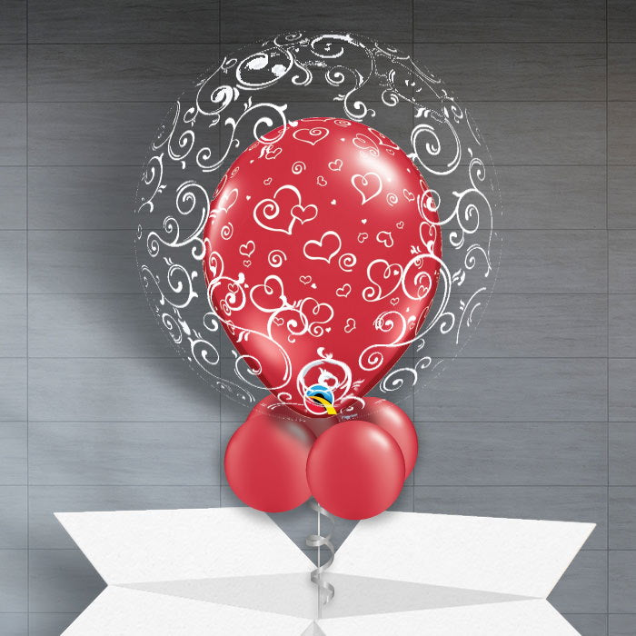 Personalisable Heart Swirls Bubble Balloon - Bubble Balloon | Party Save Smile