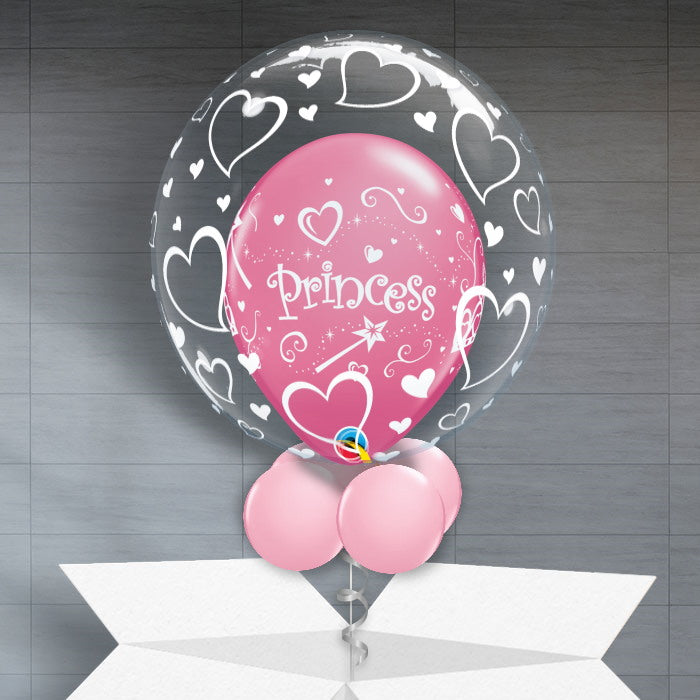 Princess Personalisable Birthday Helium Balloons in a Box - Bubble Balloon | Party Save Smile