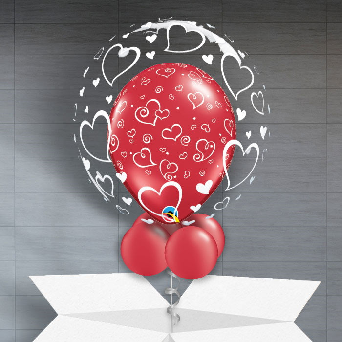Stylish Hearts Personalisable Balloons - Bubble Balloon | Party Save Smile