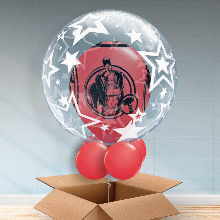 Personalisable Avengers Helium Balloons in a Box - Bubble Balloon | Party Save Smile