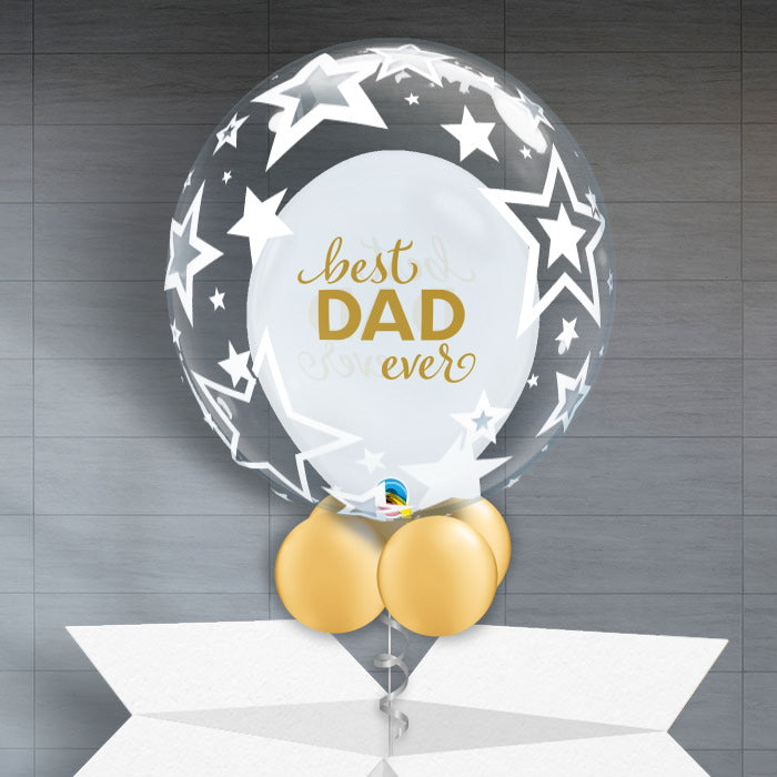 Best Dad Personalisable Helium Balloons in a Box - Bubble Balloon | Party Save Smile