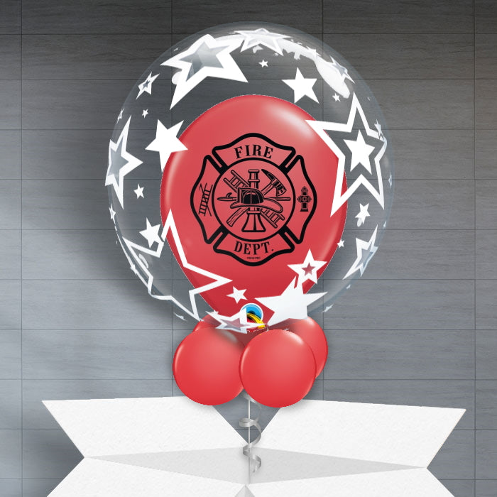 Personalisable Fire Engine Bubble Balloon - Star - Bubble Balloon | Party Save Smile