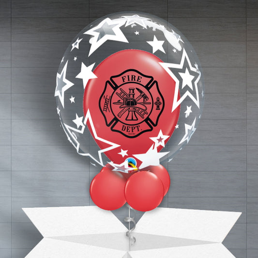 Personalisable Fire Engine Bubble Balloon - Star - Bubble Balloon | Party Save Smile