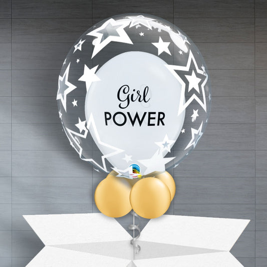 Girl Power Personalisable Balloon in a Box - Bubble Balloon | Party Save Smile