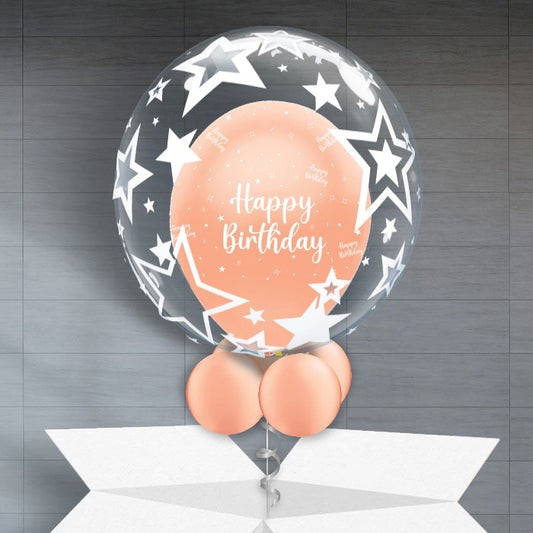 Personalisable Rose Gold Balloon - Birthday Pearl - Bubble Balloon | Party Save Smile