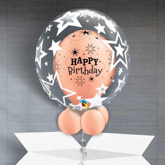 Personalisable Rose Gold Birthday Bubble Balloon - Bubble Balloon | Party Save Smile