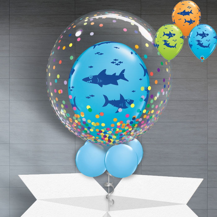 Shark Personalisable Balloons in a Box - Bubble Balloon | Party Save Smile