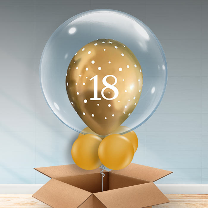 18th Birthday Personalisable Balloon - Gold| Party Save Smile