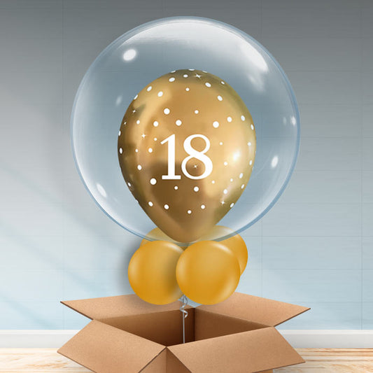 18th Birthday Personalisable Balloon - Gold| Party Save Smile
