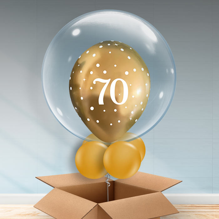 Personalisable Gold Balloon - 70th Birthday| Party Save Smile
