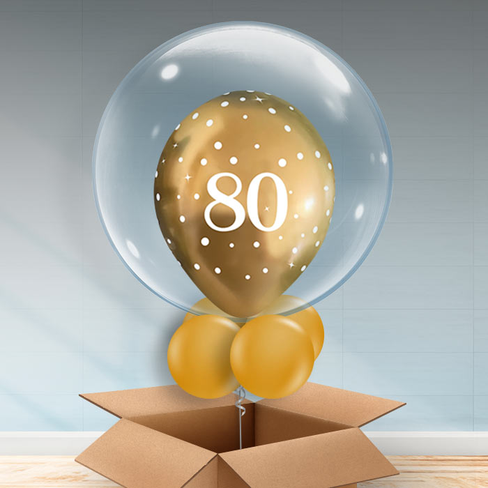 Gold 80th Helium Balloon - Personalisable| Party Save Smile