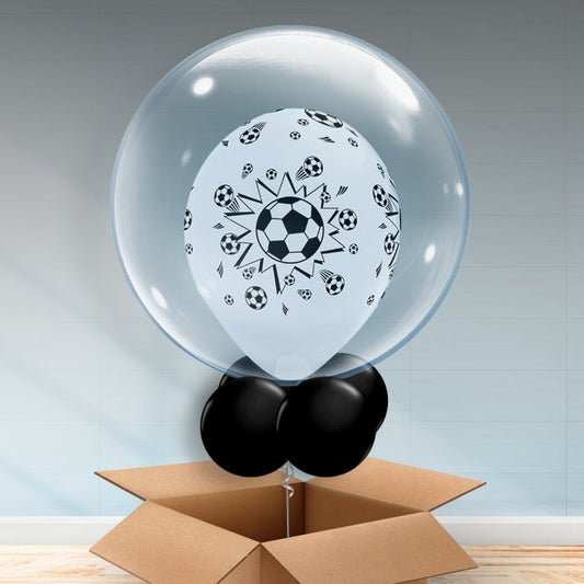 Football Personalisable Helium Balloon in a Box - Bubble Balloon | Party Save Smile