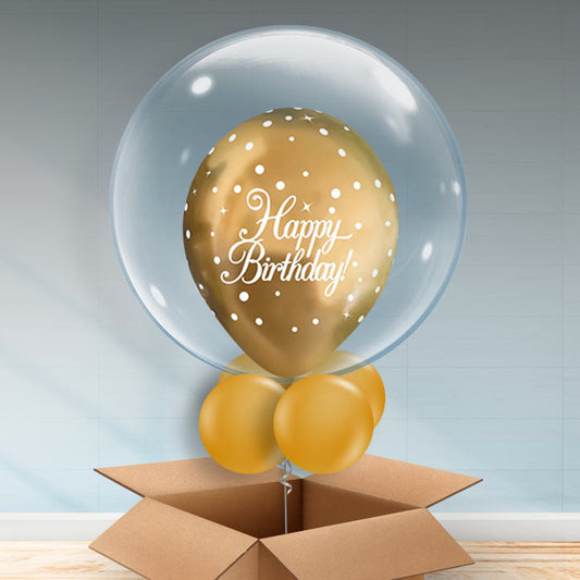 Personalisable Bubble Balloon - Gold Pearl| Party Save Smile