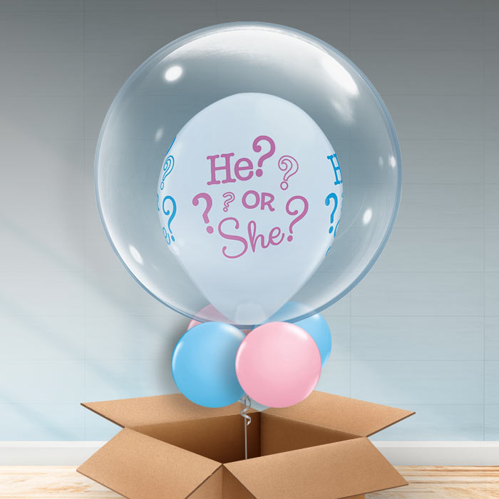 Personalisable Gender Reveal Bubble Balloon - Bubble Balloon | Party Save Smile