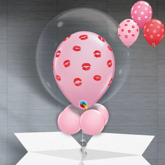 Kissy Lips Personalisable Bubble Helium Balloon - Bubble Balloon | Party Save Smile
