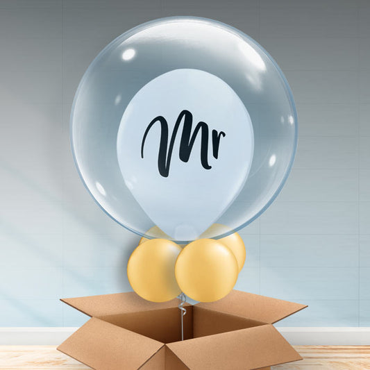Groom Personalisable Wedding Balloons in a Box Delivered - Bubble Balloon | Party Save Smile