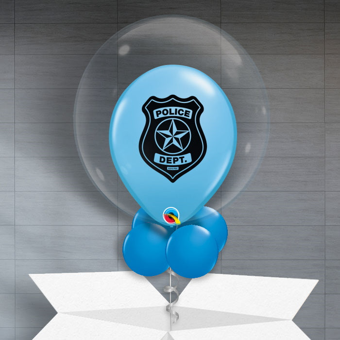 Police Personalisable Bubble Helium Balloon in a Box Delivered - Bubble Balloon | Party Save Smile
