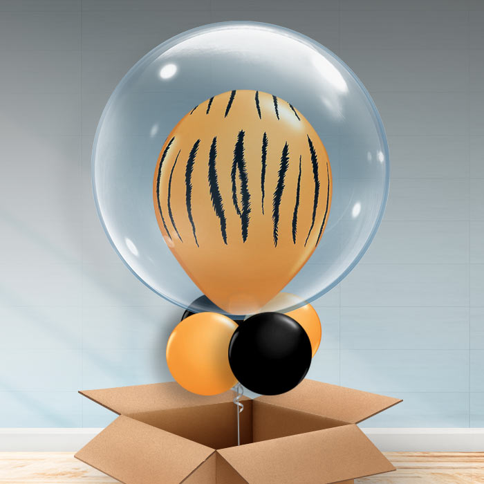 Tiger Stripes Personalisable Balloon in a Box - Bubble Balloon | Party Save Smile