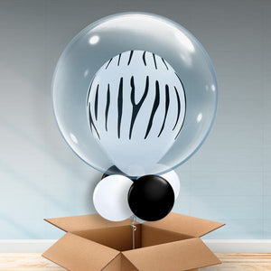 Zebra Print Personalisable Balloon in a Box