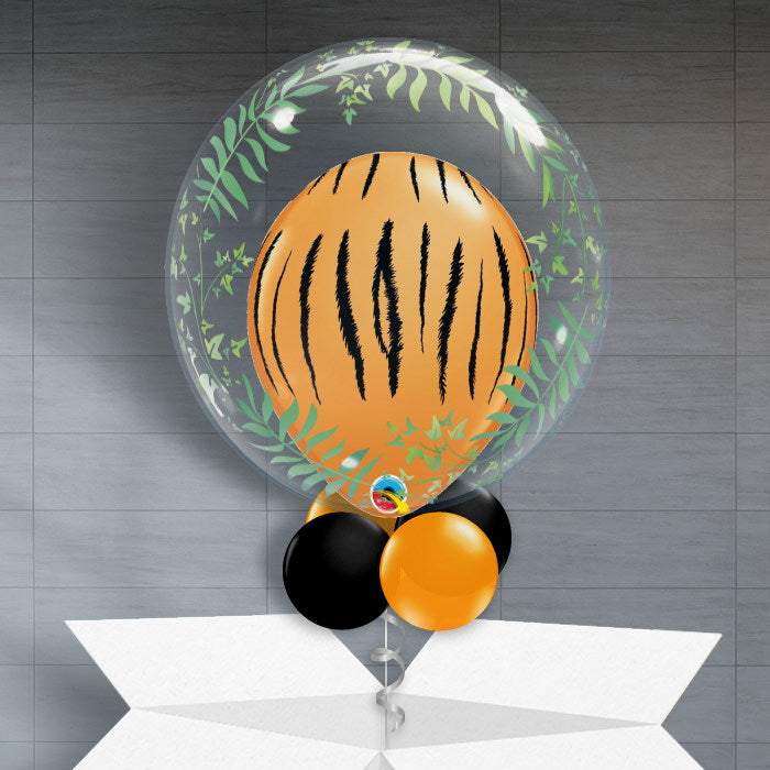 Tiger Print Personalisable Balloon in a Box - Bubble Balloon | Party Save Smile