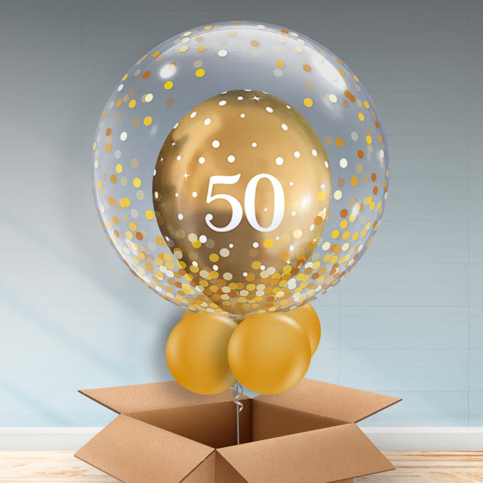 Personalisable 50th Birthday Balloon - Gold| Party Save Smile