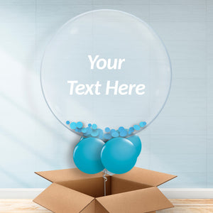 Personalisable Teal Confetti Balloons in a Box