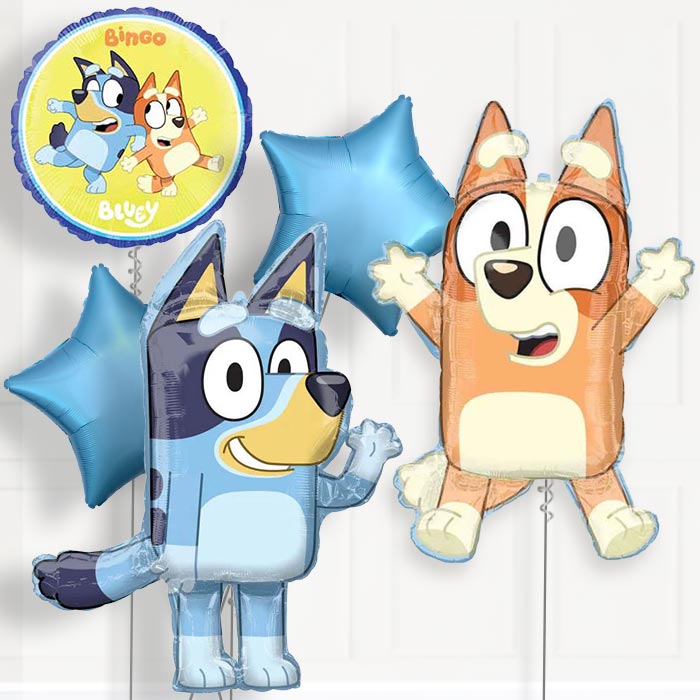 Bluey and Bingo Deluxe Helium Balloon Package - Deluxe Helium Balloon Package | Party Save Smile
