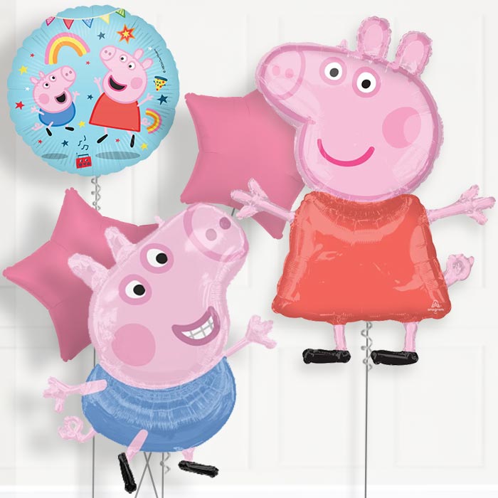 Peppa Pig and George Deluxe Helium Balloon Package - Deluxe Helium Balloon Package | Party Save Smile