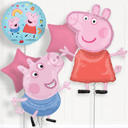 Peppa Pig and George Deluxe Helium Balloon Package - Deluxe Helium Balloon Package | Party Save Smile