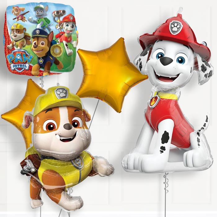 Paw Patrol Rubble and Marshall Deluxe Helium Balloon Package - Deluxe Helium Balloon Package | Party Save Smile