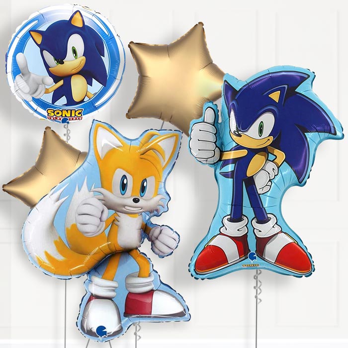 Sonic and Tails Deluxe Helium Balloon Package - Deluxe Helium Balloon Package | Party Save Smile